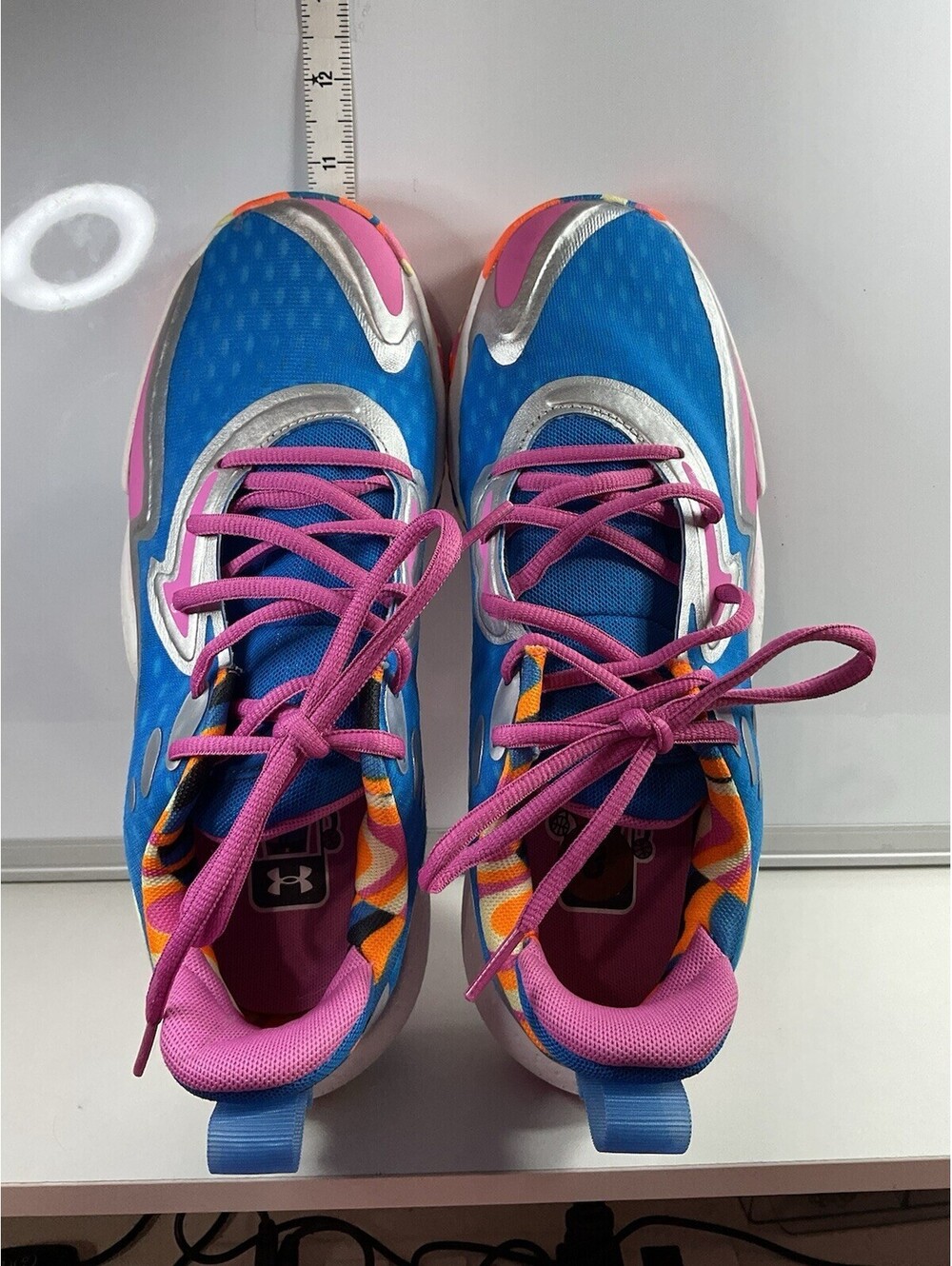 Under Armour Spawn Sneakers Men’s 8 Women’s 9.5 NEW Pink And Blue